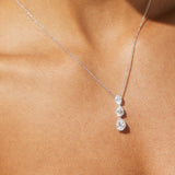 Chloe pear drop Y necklace (silver)