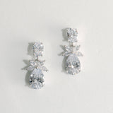 Christabel crystal floral short drop earrings