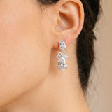 Christabel crystal floral short drop earrings