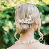 Clarisse clay floral spriggy hair pins