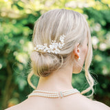Clarisse clay floral spriggy hair pins