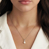 Classic pearl pendant necklace (silver) - Liberty in Love