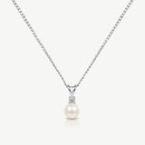 Classic pearl pendant necklace (silver) - Liberty in Love