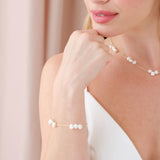 Clustered freshwater pearl gold bracelet - Liberty in Love