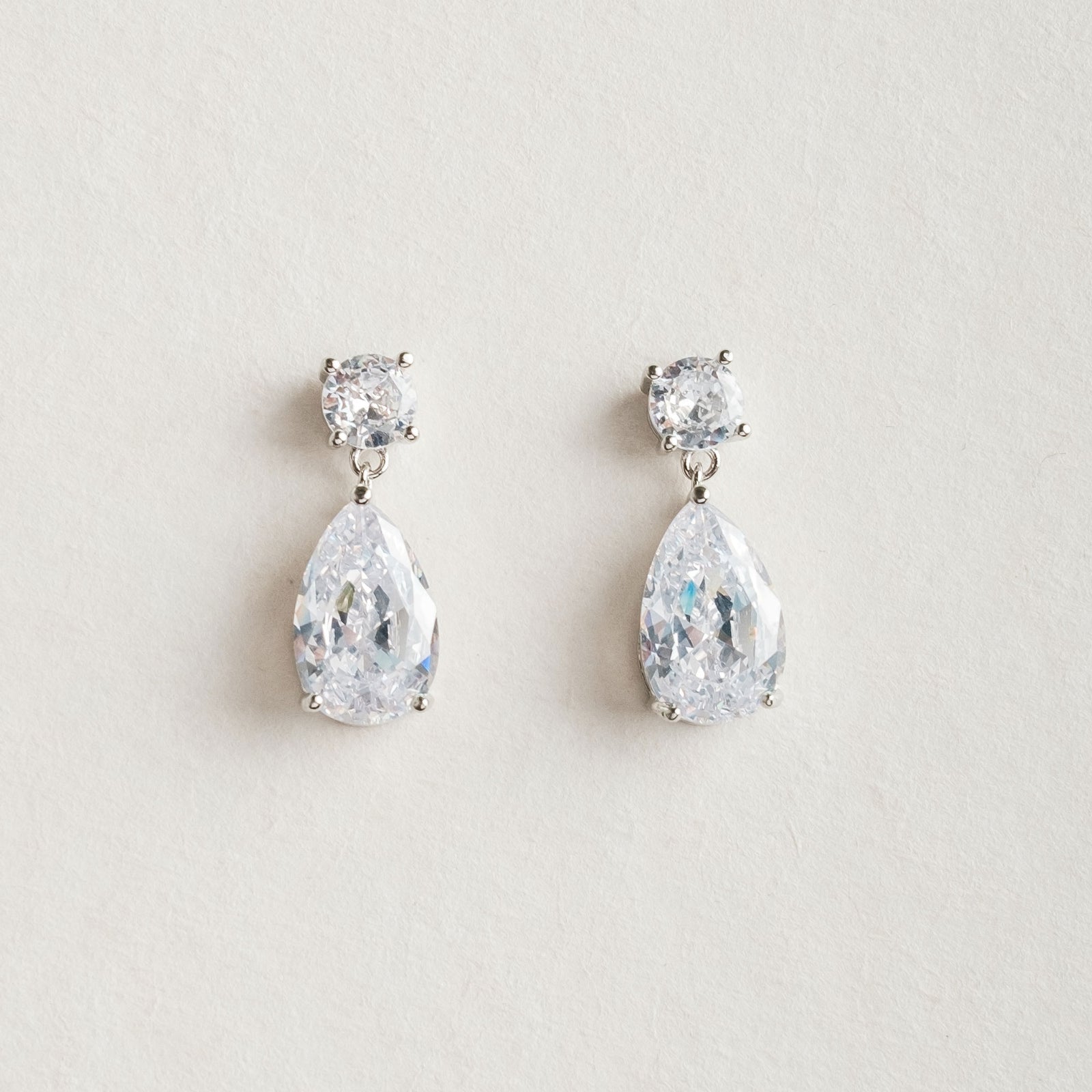 CZ teardrop earrings silver Cora Liberty in Love
