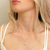 Corsica pearl drop pendant necklace (silver)