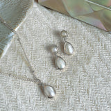Corsica pearl drop earrings (silver) - Liberty in Love