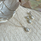 Corsica pearl drop pendant necklace (silver)