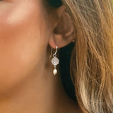 Covent garden sunburst pearl drop hook earrings (silver) - Liberty in Love