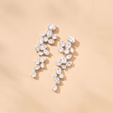 Cruz crystal bridal statement earrings (silver)