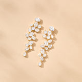 Cruz crystal bridal statement earrings (gold)