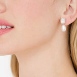Crystal and freshwater pearl droplet earrings (silver) - Liberty in Love