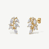 Cypress zirconia leaves earrings (gold) - Liberty in Love