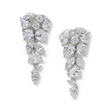 Deluxe cluster drop earrings (silver)