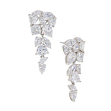 Deluxe cluster drop earrings (silver)