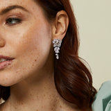 Deluxe cluster drop earrings (silver)