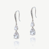 Detroit crystal double drop earrings (silver) - Liberty in Love