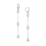 Dot dot dot linear leverback earrings (silver)
