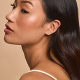 Dott mini pearl and zirconia earrings (gold)