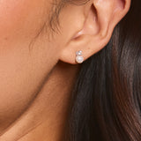 Dott mini pearl and zirconia earrings (silver)