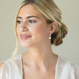 Dublin crystal classic pearl drop earrings (silver) - Liberty in Love