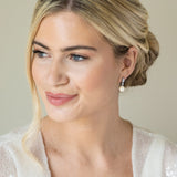 Dublin crystal classic pearl drop earrings (silver) - Liberty in Love