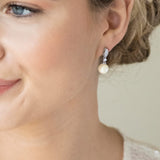 Dublin crystal classic pearl drop earrings (silver) - Liberty in Love