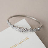 Elle crystal embellished floral bangle - Liberty in Love