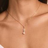 Elysia marquise crystal and pearl pendant (gold)