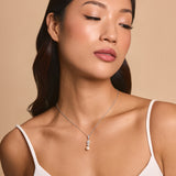 Elysia marquise crystal and pearl pendant (silver)