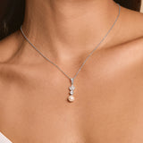 Elysia marquise crystal and pearl pendant (silver)