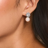 Estelle starburst pearl stud earrings (silver)
