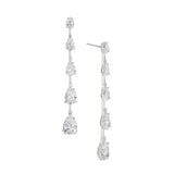 Evelyn multi pear CZ linear earrings (silver)