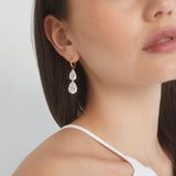 Farrah zirconia pear drop leverback earrings (silver)