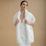 Faux fur bridal stole (ivory cloud) - Liberty in Love