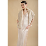 Faux fur pocket bridal stole (biscuit cloud) - Liberty in Love