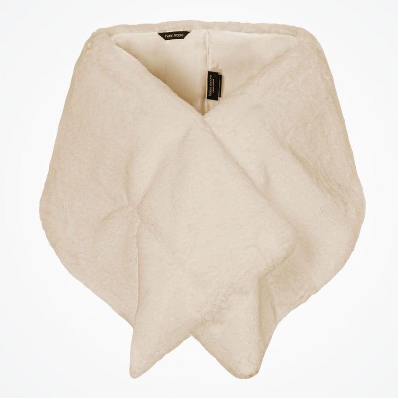 Faux fur pocket bridal stole (biscuit cloud) - Liberty in Love