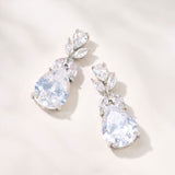 Flora crystal teardrop earrings (silver) - Liberty in Love