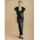 Forest green feather bridal bolero - Liberty in Love