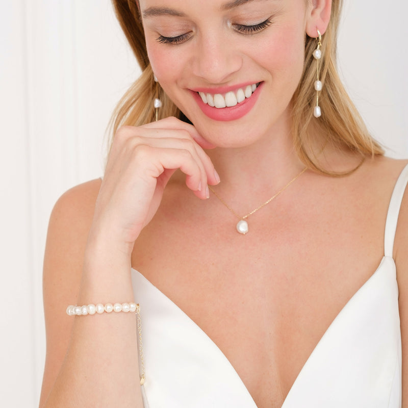 Freshwater baroque pearl gold bracelet - Liberty in Love