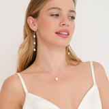 Triple freshwater pearl long drop earrings (gold) - Liberty in Love