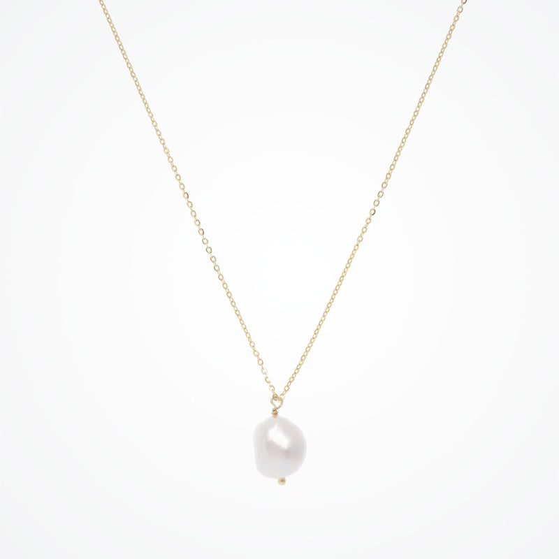 Freshwater baroque pearl pendant necklace (gold)