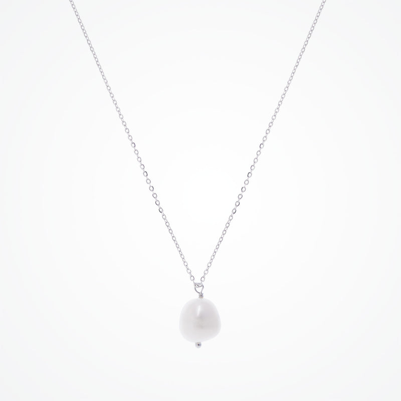 Freshwater baroque pearl pendant necklace (silver) - Liberty in Love