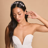 Frosted meadow crystal floral hair vine