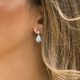 Genova crystal teardrop earrings (silver) - Liberty in Love