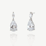 Genova crystal teardrop earrings (silver) - Liberty in Love