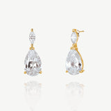Genova crystal teardrop earrings (gold) - Liberty in Love