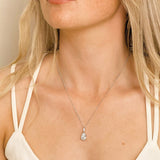 Genova crystal teardrop pendant (silver) - Liberty in Love