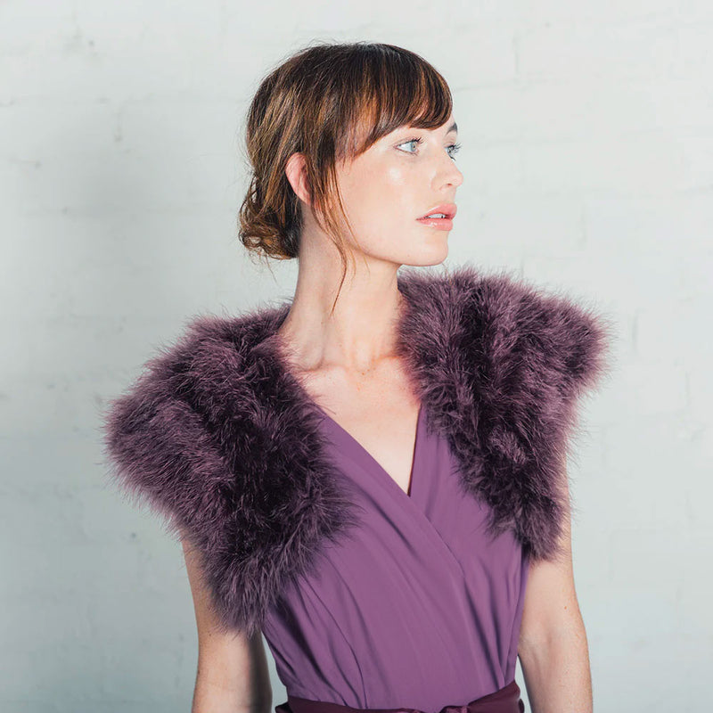 Grape feather bridal bolero - Liberty in Love