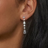 HALLE CZ LONG LINEAR DROP EARRINGS